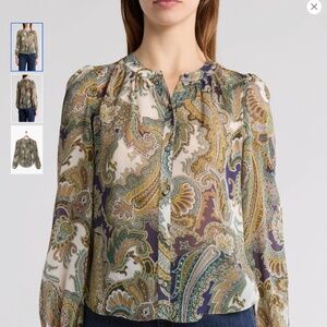 Ashlynn Paisley Silk Top Veronica Beard